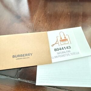 Burberry Cream and Tan Canvas Small Pocket Tote